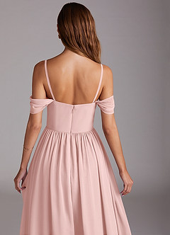 Azazie Calianna Bridesmaid Dresses Powder Pink A-Line Off the Shoulder Chiffon Convertible Dress image9