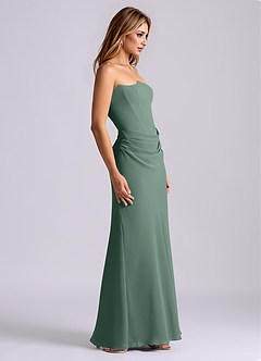 Azazie Debby Bridesmaid Dresses Sea Moss Mermaid Strapless Chiffon Dress image5