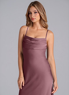 Azazie Seema Bridesmaid Dresses Amethyst Mermaid Corset Stretch Satin Dress image2