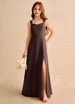 Azazie Makani Girls Formal vestidos de niña de las flores Vestido de Ganache de Gasa de Corte en A con Escote de Corazón image5