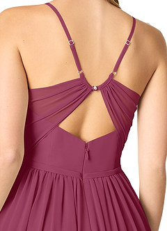Azazie Cora Bridesmaid Dresses Mulberry A-Line Pleated Chiffon Dress image3