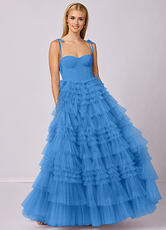 Barbie ♥ Azazie Bridesmaid Dresses Blue Jay A-Line Sweetheart Neckline Tulle Dress image4