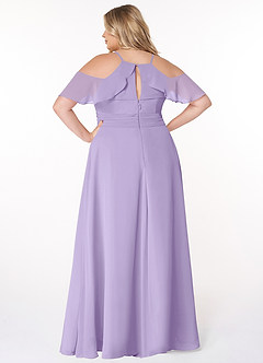 Azazie Dakota Bridesmaid Dresses Lilac A-Line V-Neck Pleated Chiffon Dress image7