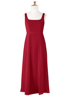 Azazie Renee Junior Scarlet A-Line Side Slit Chiffon Dress image5