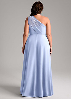Azazie Phaedra Bridesmaid Dresses Ice A-Line One Shoulder Chiffon Dress image8