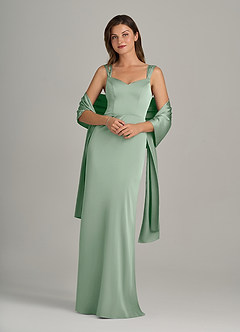 front Azazie Matching Color Stretch Satin Shawl