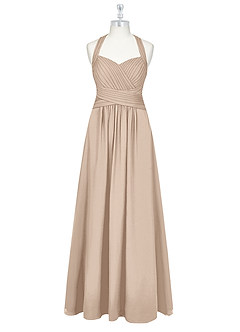 Azazie Claudia Final Sale Taupe A-Line Sweetheart Neckline Chiffon Dress image7