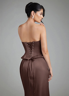 Azazie River Bridesmaid Dresses Ganache Sheath Corset Stretch Satin Convertible Dress image16