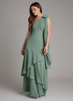 Azazie Monique Suknie dla druhen Linia A Jedno ramię Szyfon Do ziemi Sukienka image6