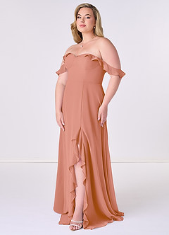 Barbie ♥ Azazie Jurken voor bruidsmeisjes Converteerbaar Jurk van Chiffon met A-Lijn Off the Shoulder Meer Gesneden image9