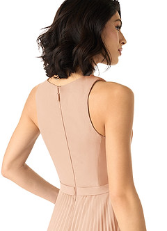 Azazie Lindie Bridesmaid Dresses English Rose A-Line Scoop Pleated Chiffon Dress image5