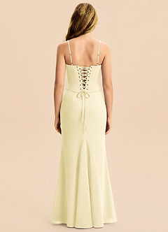 Azazie Sorrel Junior Lemon Sorbet Mermaid Pleated Chiffon Dress image7