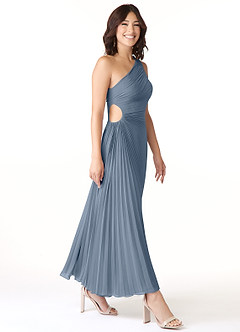 Azazie Kirra Brautjungfernkleider A-Linie One-Shoulder Chiffon Kleid Zwielichtviolett image3