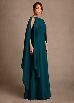 Azazie Liddie Mother of the Bride Dresses Pine A-Line Pleated Chiffon Dress image2