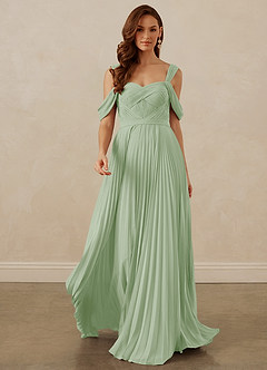 Christian Siriano Bridal for Azazie 1013 Brautjungfernkleider A-Linie Schulterfrei Chiffon Kleid Staubiger Salbeigrün image9