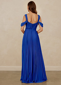 Christian Siriano Bridal for Azazie 1013 Robes de demoiselle d'honneur Robe Trapèze en Mousseline de soie Épaule décolletée Bleu Roi image3