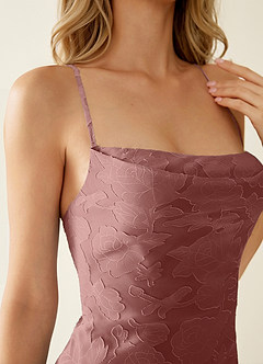 Nevieve Rosa Empolvado Minivestido jacquard con espalda descubierta image2