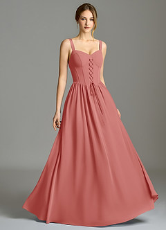 Azazie Porscha Suknie dla druhen Linia A Dekolt w kształcie serca Szyfon Do ziemi Sukienka image5