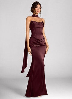 Calista Ganache Luminous Satin Maxi Dress image4