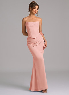Azazie Sorrel Bridesmaid Dresses Rosette Mermaid Corset Chiffon Dress image7