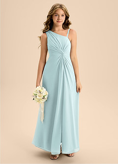 Azazie Brooke Junior Mist A-Line Side Slit Chiffon Dress image3