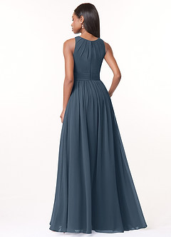 Azazie Harper Bridesmaid Dresses Neptune A-Line Pleated Chiffon Dress image2