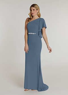 Azazie Pia Mother of the Bride Dresses Twilight Mermaid Pleated Stretch Crepe Dress image3