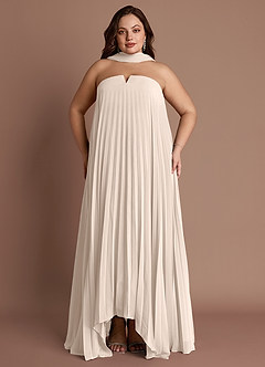 Nahla Cream Allover Pleated Maxi Dress image9