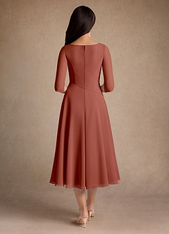 Azazie Durant Mother of the Bride Dresses Auburn A-Line Pleated Chiffon Dress image3