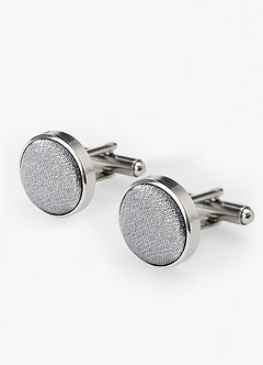 front Rounded Metallic Satin Cuff Links