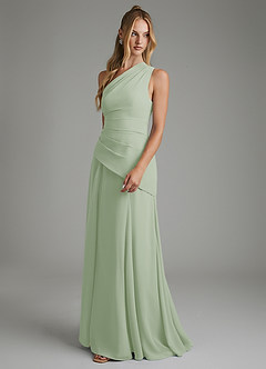 Azazie Holly Bridesmaid Dresses Dusty Sage A-Line Corset Chiffon Dress image5