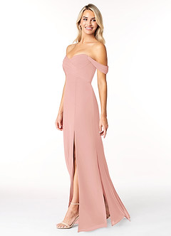 Azazie Joretta Final Sale Rosette A-Line Off the Shoulder Chiffon Convertible Dress image4