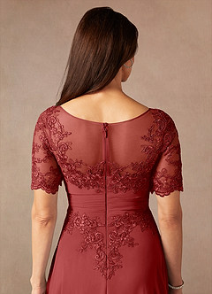 Azazie Raissa Mother of the Bride Dresses Rust A-Line Lace Chiffon Dress image8