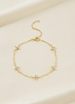 front Mini Rhinestone Clover Bracelet