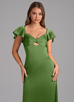 Azazie Demia Bridesmaid Dresses Basil Sheath Sweetheart Neckline Stretch Satin Dress image7