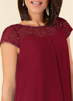 Azazie Tess Mother of the Bride Dresses Burgundy Empire Sequins Chiffon Dress image5