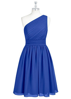 Azazie Katrina Bridesmaid Dresses Royal Blue A-Line One Shoulder Chiffon Dress image6