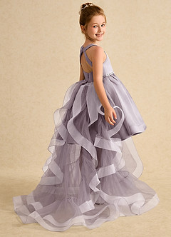 Azazie Julietta Flower Girl Dresses Dusk Ball-Gown Convertible Tulle Dress image6