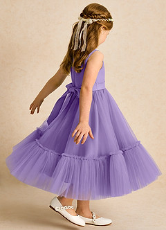 Azazie Miracle Flower Girl Dresses Tahiti A-Line Bow Matte Satin Dress image5