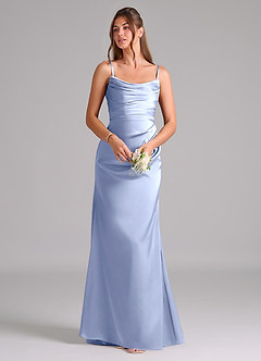 Azazie Lucille Robes de demoiselle d'honneur Robe Sirène Convertible en Satin extensible Sans bretelle Eis image7