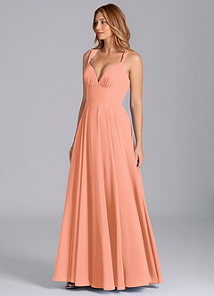 Azazie Darana Bridesmaid Dresses Sunset A-Line Corset Chiffon Dress image4