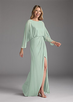 Azazie Ysabella Mother of the Bride Dresses Agave Mermaid Pleated Mesh Dress image7
