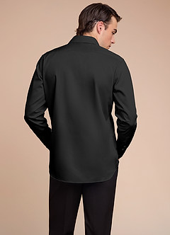 front Jermyn Noir Chemise habillée 100 % coton, infroissable