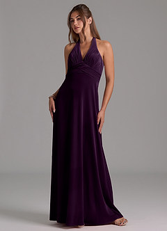 Azazie Tessie Robes de demoiselle d'honneur Robe Trapèze en velours Plissée Grain De Raisin image6