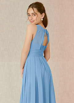 Azazie Bibiane Junior Powder Blue A-Line Pleated Chiffon Dress image8