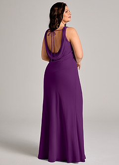 Azazie Rylina Bridesmaid Dresses Grape Mermaid Pleated Chiffon Dress image8