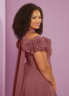 Barbie ♥ Azazie Bridesmaid Dresses Amethyst A-Line Off the Shoulder Chiffon Convertible Dress image2