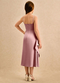 Azazie Canna Flower Girl Klänningar Klä A-Line i Stretch Satin Plisserad image2