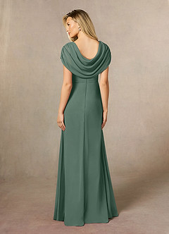 Azazie Mary Mother of the Bride Dresses Sea Moss A-Line Side Slit Chiffon Dress image3