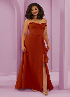 Barbie ♥ Azazie Bridesmaid Dresses Paprika A-Line Sweetheart Neckline Chiffon Dress image3